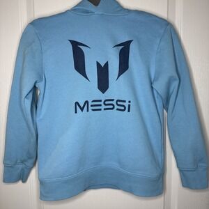 Messi Brand Youth Large Hoodie Light Blue Logo Soccer Pullover Sweatshirt
